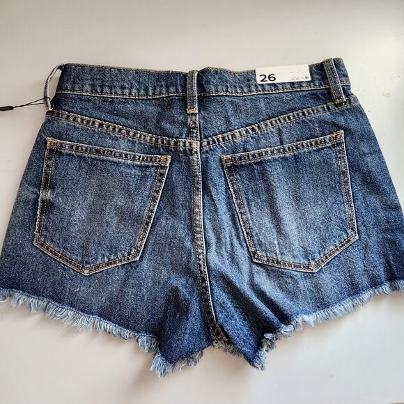 $118 Joe's Jeans Frayed Hem Blue Jean Shorts Women's Size 26 - Picture 2 of 6